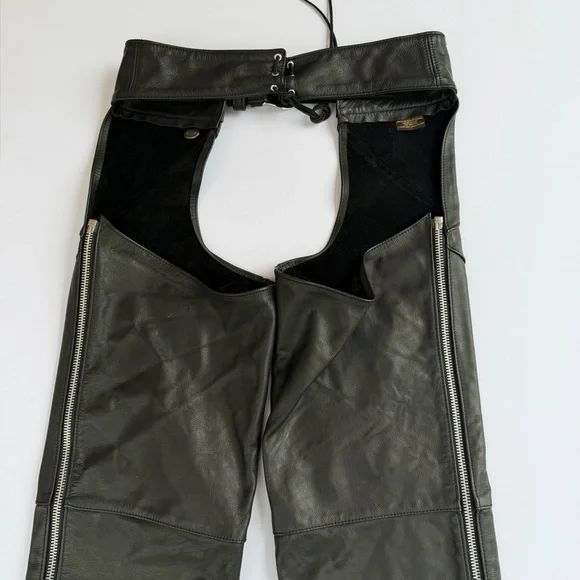 Men’s Genuine Harley Davidson USA Made Leather Chaps Size Large​ - Picture 15 of 16